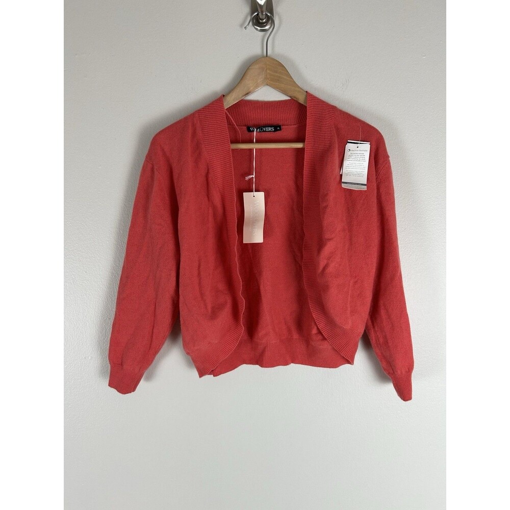Woolovers XL Sweater Cardigan Bolero Wool Cashmere Pink NWT
